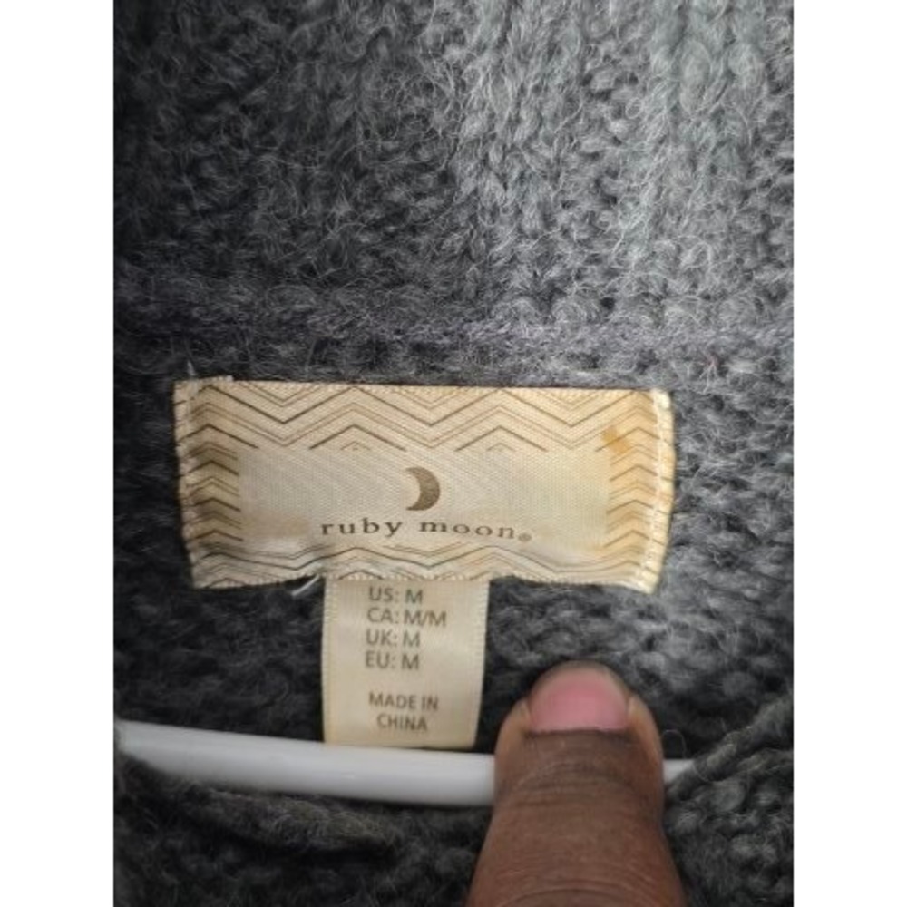 Ruby Moons Gray Knit Turtleneck Sweater Cozy Long… - image 3